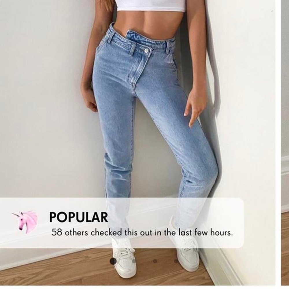 PLT asymmetric jeans